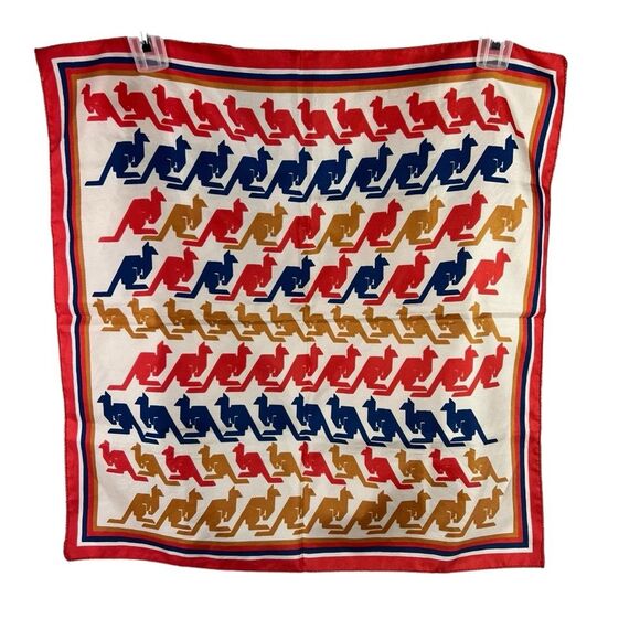 Colorful Kangaroo Scarf Square 20”x20” Unique Whimsical - Picture 2 of 8